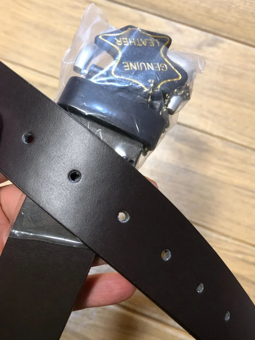 TruFit men brown leather belt, size 38, NWT, solid brown
